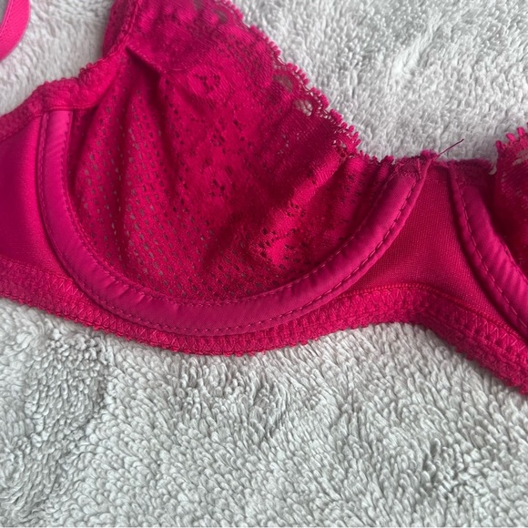 Victoria's Secret VTG 70s 80s Gold Crown Label Pink Lace Pearl Underwire Bra 34B - Picture 8 of 16